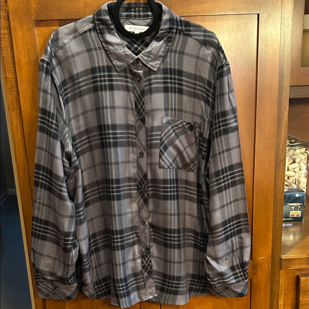 Workshop Republic Clothing Charcoal Checkered Shirt